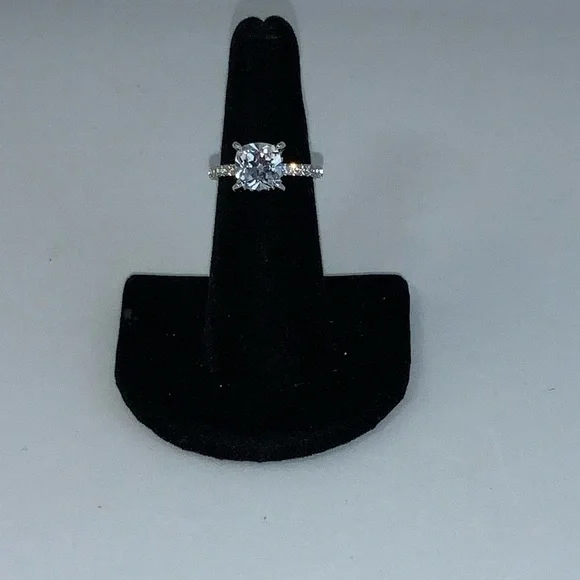 1ct Pave Crown Cushion Cut Ring - Picture 11 of 14